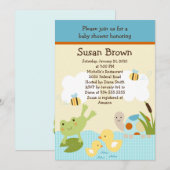 Kikker in uitnodiging 2 van het Baby shower van de (Voorkant / Achterkant)