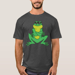 Kikker in zonnebril Grappig trotse dier meisje T-shirt