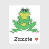Kikker in zonnebril grappig trotse hond sticker (Vel)