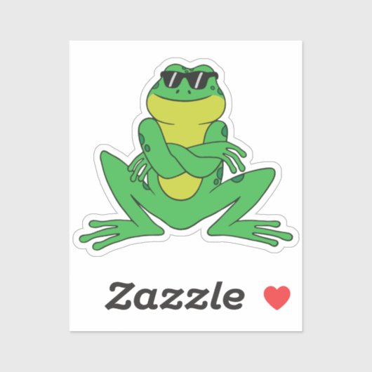 Kikker in zonnebril grappig trotse hond sticker (Vel)