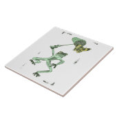 Kikker jaagt op vlinders tegeltje (Zijkant)