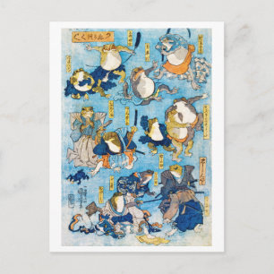 Kikker Kabuki Actor, Kuniyoshi, Ukiyo-e Briefkaart