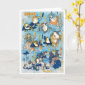 Kikker Kabuki Actor, Kuniyoshi, Ukiyo-e Kaart (Gele Bloem)