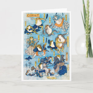 Kikker Kabuki Actor, Kuniyoshi, Ukiyo-e Kaart