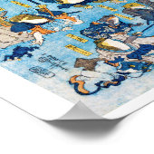 Kikker Kabuki Actor, Kuniyoshi, Ukiyo-e Poster (Hoek)