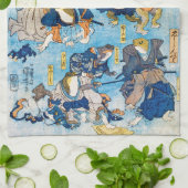 Kikker Kabuki Actor, Kuniyoshi, Ukiyo-e Theedoek (Gevouwen)