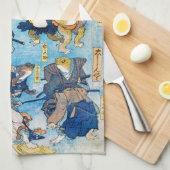 Kikker Kabuki Actor, Kuniyoshi, Ukiyo-e Theedoek (Quarter Fold)