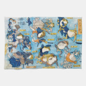 Kikker Kabuki Actor, Kuniyoshi, Ukiyo-e Theedoek (Horizontaal)