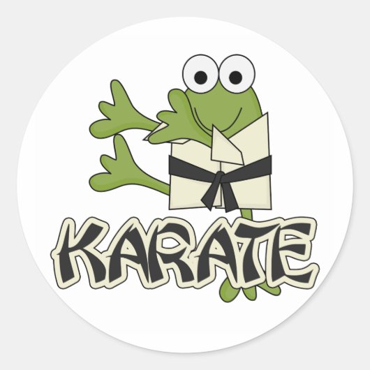 Kikker Karate Tshirts en geschenken Ronde Sticker (Voorkant)