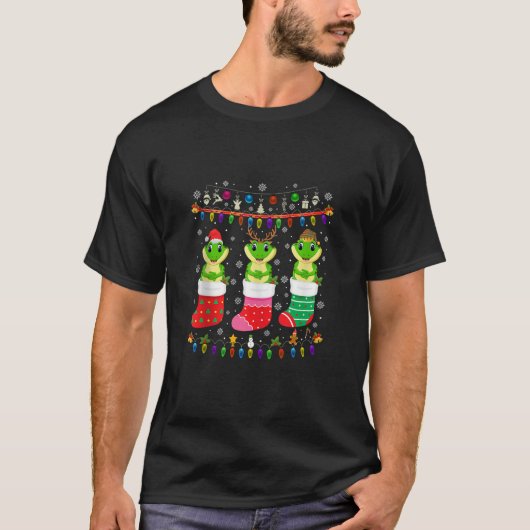 Kikker Kerst Sokken Lelijke Kersttrui Pyjama T-shirt (Voorkant)