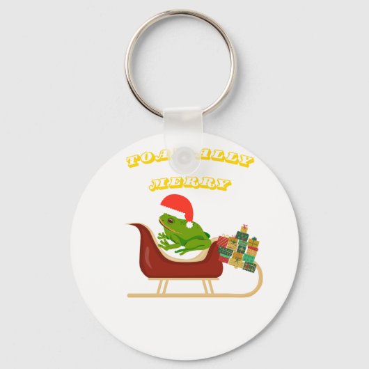 Kikker Kerst T-shirt Sleutelhanger (Voorkant)