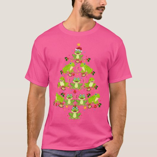 Kikker Kerstboom Grappige Kerst Kikker T-shirt (Voorkant)