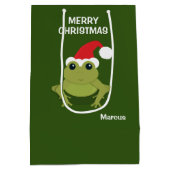 Kikker kerstmis medium cadeauzakje (Achterkant)