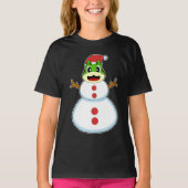 Kikker Kerstmis Snowman T-shirt (Voorkant)