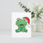 Kikker Kerstmis Winter Dieren Vakantie Kikkers Feestdagenkaart (Staand voorkant)