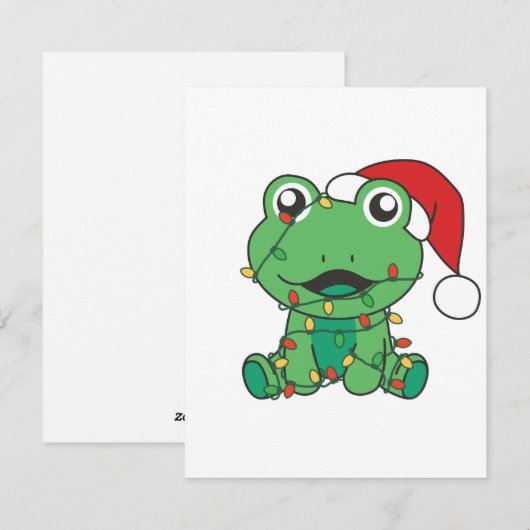 Kikker Kerstmis Winter Dieren Vakantie Kikkers Feestdagenkaart (Voorkant / Achterkant)