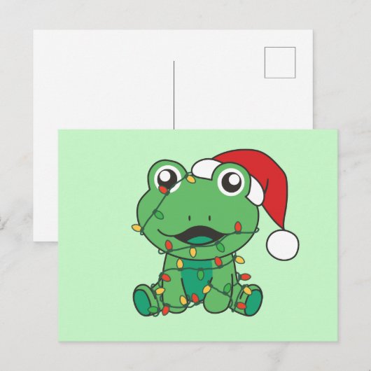 Kikker Kerstmis Winter Dieren Vakantie Kikkers Feestdagenkaart (Voorkant / Achterkant)