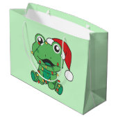 Kikker Kerstmis Winter Dieren Vakantie Kikkers Groot Cadeauzakje (Achterkant Gekanteld)