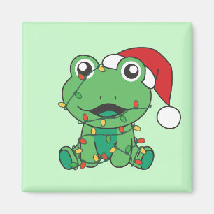 Kikker Kerstmis Winter Dieren Vakantie Kikkers Magneet