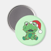 Kikker Kerstmis Winter Dieren Vakantie Kikkers Magneet (Voorkant / Achterkant)
