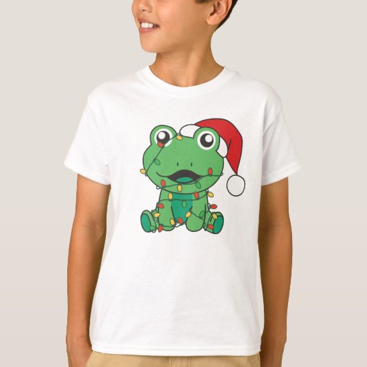 Kikker Kerstmis Winter Dieren Vakantie Kikkers T-shirt (Voorkant)