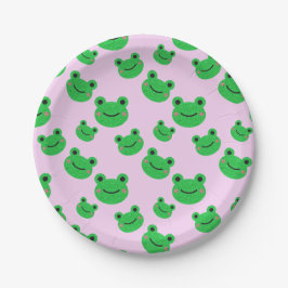 Kikker kinder tafelgerei Cute Green Toad Froggy Papieren Bordje