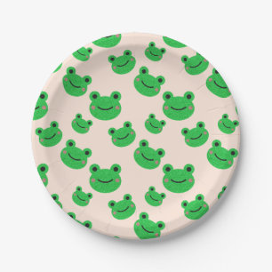 Kikker kinder tafelgerei Kute Green Toad Froggy P Papieren Bordje