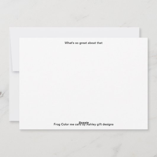 Kikker kleur me kaart 5x7 (Achterkant)