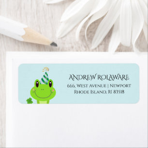 Kikker Kloop Return Address Sky Blue Etiket