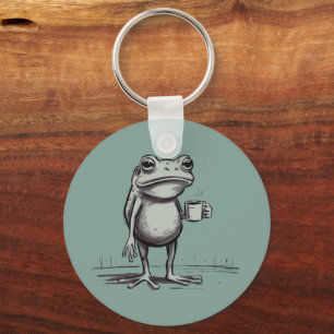 Kikker Koffie Drinken Meme Mystieke Pad Kikkerlief Sleutelhanger