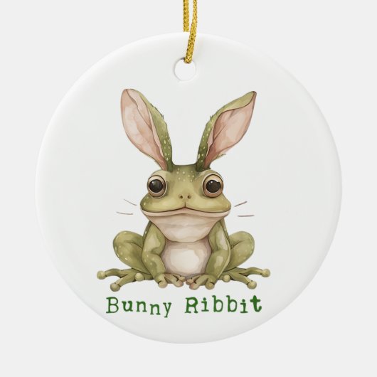 Kikker konijn floppy oren pad grappig Pasen Keramisch Ornament (Voorkant)