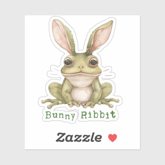 Kikker konijn floppy oren pad grappig Pasen Sticker (Vel)