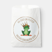 Kikker Koning Favor Zak Met Aangepaste Tekst Bedankzakje (Voorkant)