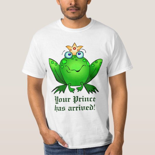 Kikker Kroon Uw Prins is aangekomen T-shirt (Voorkant)