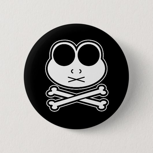 Kikker Kruisbot - Cutout Ronde Button 5,7 Cm (Voorkant)