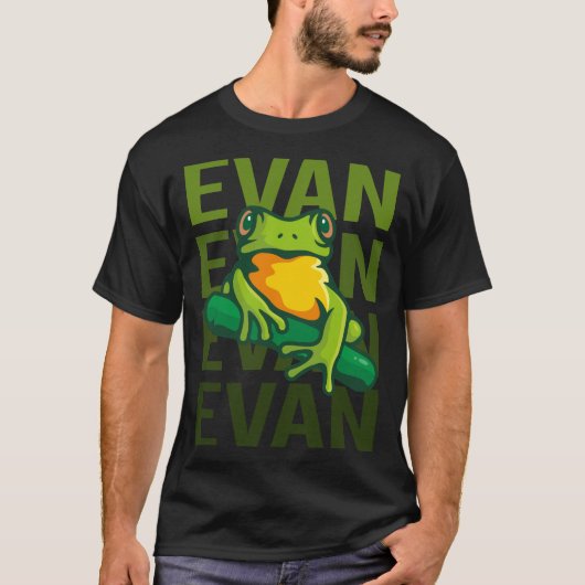 Kikker Kunst - Evan Naam T-shirt (Voorkant)