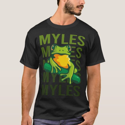 Kikker Kunst - Myles Naam T-shirt (Voorkant)