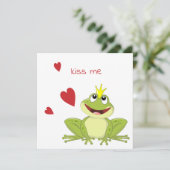 Kikker Kus Feestdagenkaart (Staand voorkant)