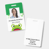 Kikker Leerkracht Kleuterschool Badge (Voor- en achterkant)