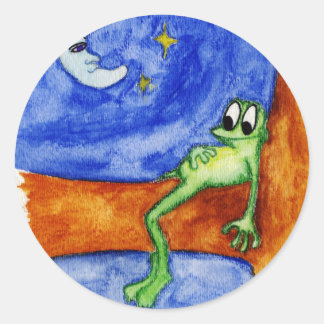 kikker leggen in boom ronde sticker
