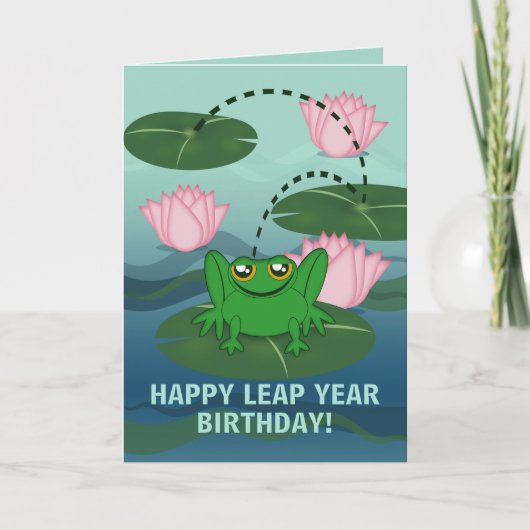 Kikker lepsen, Lep Year Birthday Card Kaart (Voorkant)
