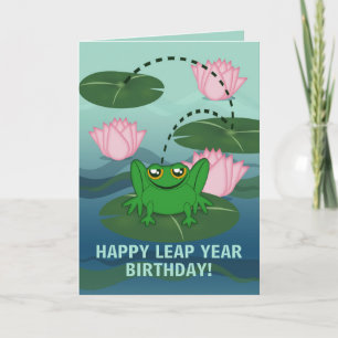 Kikker lepsen, Lep Year Birthday Card Kaart