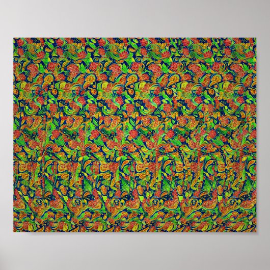 Kikker lezen - Verborgen 3D-afdrukken Poster (Voorkant)