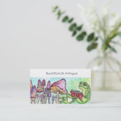 Kikker lezen visitekaartje (Staand voorkant)