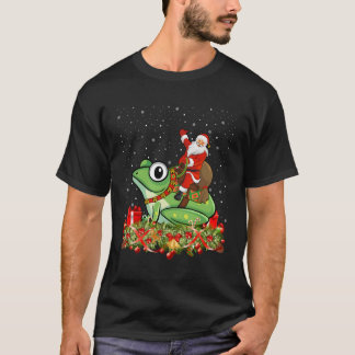 Kikker Liefhebber Kerstcadeau Kerstman Rijdende Ki T-shirt