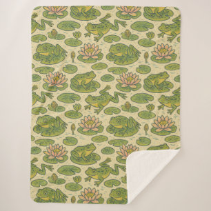 Kikker Lili pads Waterlelie Art Sherpa Deken