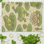 Kikker Lili pads Waterlelie Art Theedoek (Gevouwen)