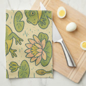 Kikker Lili pads Waterlelie Art Theedoek (Quarter Fold)