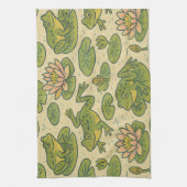 Kikker Lili pads Waterlelie Art Theedoek (Verticaal)