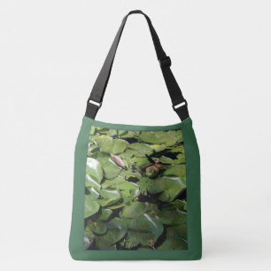 Kikker, Lily Pads, Roze Camelias Crossbody Tas
